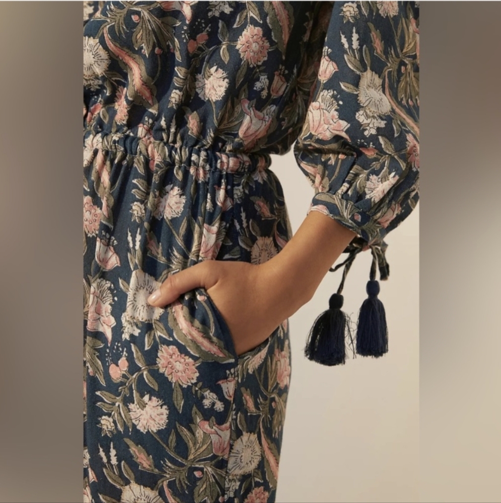 dRA Los Angeles Anthropologie Messie Jumpsuit Medium Floral